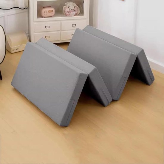 Opvouwbare Matras - Gastenbed Vloer - Extra Slaapplaats - Afneembare Hoes - 200x70x5cm - Donkergrijs