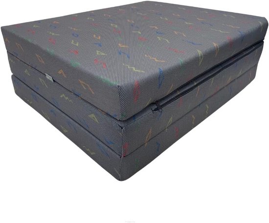 Opvouwbare Matras - Gastenbed Vouwbed - Ruimtebesparend Slapen - Wasbare Hoes - 195 x 60 x 9 cm - Grijs