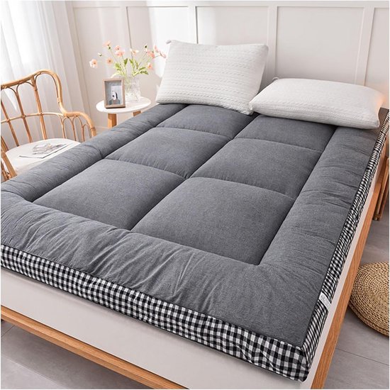 Opvouwbare Matras - Gastenmatras Vloermat - Comfortabel Slapen - Ademende Borstelstof - 120x200cm - Grijs