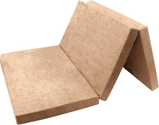 Opvouwbare Matras - Gastenmatras Vouwbed - Extra Slaapplaats - Wasbare Hoes - 195 x 120 cm - Grijs