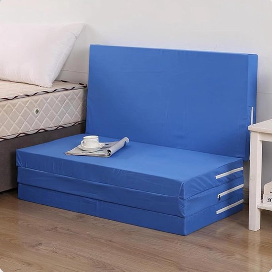 Opvouwbare Matras - Gastenslaapmat - Reizen en Kamperen - Wasbare Hoes - 200x80x10cm - Donkerblauw
