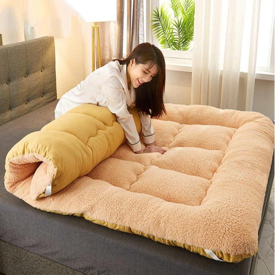 Opvouwbare Matras - Japanse Futon - Comfortabel Slapen - Dikke Traagschuim - Draagbaar - Lichtbruin