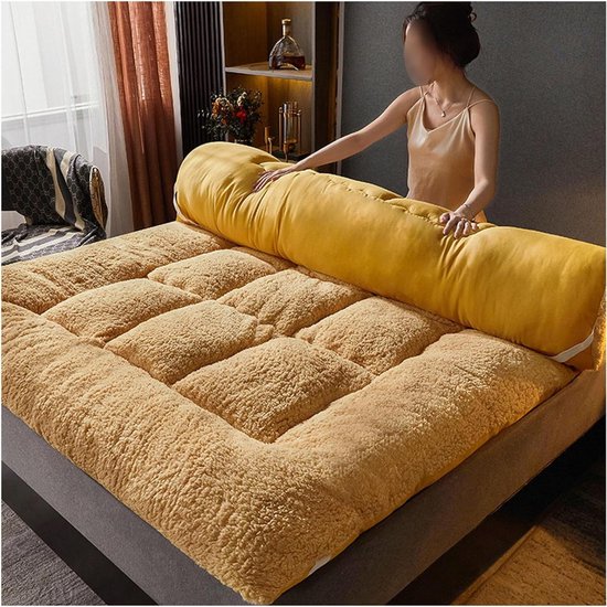 Opvouwbare Matras - Japanse Futon - Comfortabel Slapen - Ergonomisch Ontwerp - 60x120cm - Camel