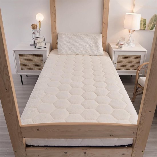 Opvouwbare Matras - Japanse Futon Slaapkussen - Gastvrijheid en Reizen - Driedimensionaal Quiltontwerp - 4 cm dik - Wit