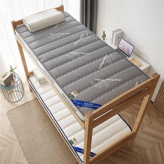 Opvouwbare Matras - Japanse Futon Vloermat - Flexibel Slapen - 5-Laags Vulling - 80x190cm - Grijs