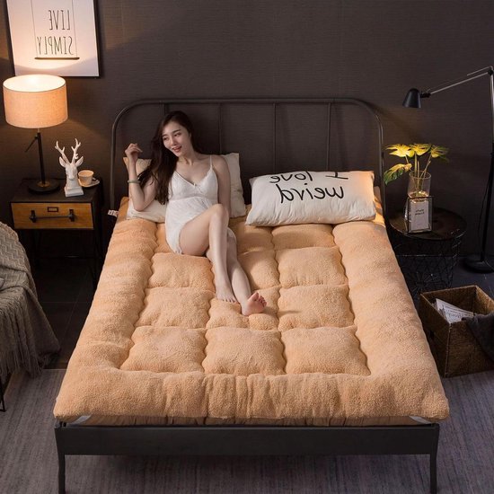 Opvouwbare Matras - Japanse Futon Vloermatras - Kamperen en Reizen - Ergonomisch Ontwerp - 90x200cm - Camel