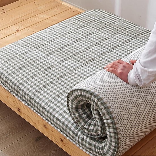 Opvouwbare Matras - Japanse Vloermat - Comfortabel Slapen - Traagschuim Ondersteuning - 190x90x5cm - Groen
