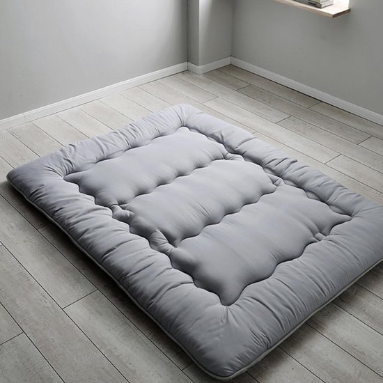 Opvouwbare Matras - Japanse Vloermatras - Comfortabel Slapen - Extra Dikke Vulling - 90x200cm - Grijs