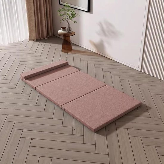 Opvouwbare Matras - Logeerbed Schuim - Comfortabel Slapen - Driebladig Ontwerp - Eenpersoons - Roze