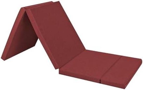 Opvouwbare Matras - Logeerbed Slaapmat - Kamperen Thuisgebruik - Dubbelzijdig Wasbaar - 180 x 60 cm - Rosso