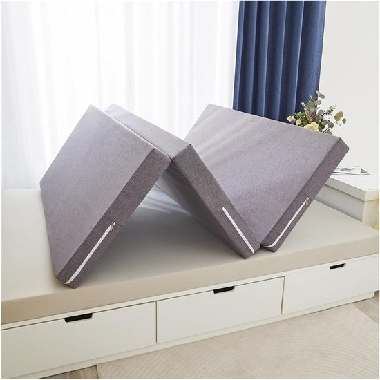 Opvouwbare Matras - Logeerbed Vloermatras - Kamperen en Logeren - Traagschuim Ondersteuning - 135 x 190 cm - Grijs
