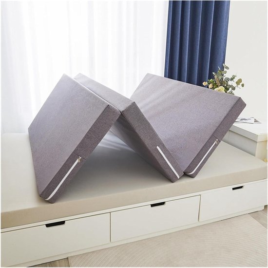Opvouwbare Matras - Logeerbed Vloermatras - Kamperen Gasten - Traagschuim Comfort - 135 x 190 cm - Grijs
