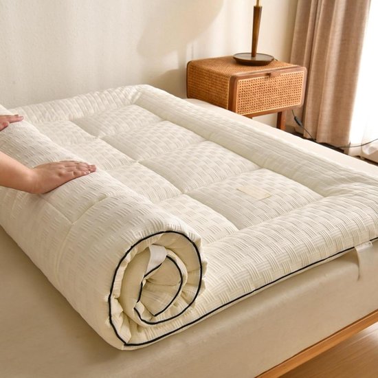 Opvouwbare Matras - Oprolbaar Bed - Comfortabel Slapen - Huidvriendelijke Stof - 90x190cm - Wit
