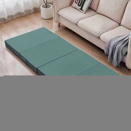 Opvouwbare Matras - Slaapmat Bed - Comfortabel Slapen - Met Anti-slip - 200x60x10cm - Groen
