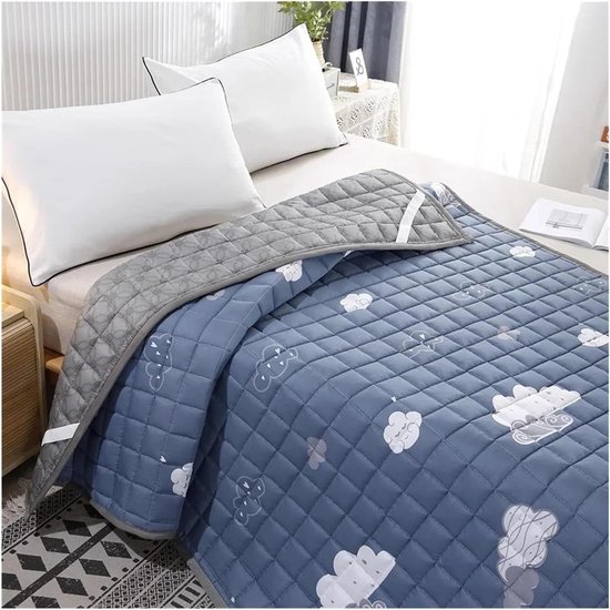 Opvouwbare Matras - Studentenmatras Vloermatras - Comfortabel Slapen - Ademend Katoen - TwinXL 39x80 inch - Blauw
