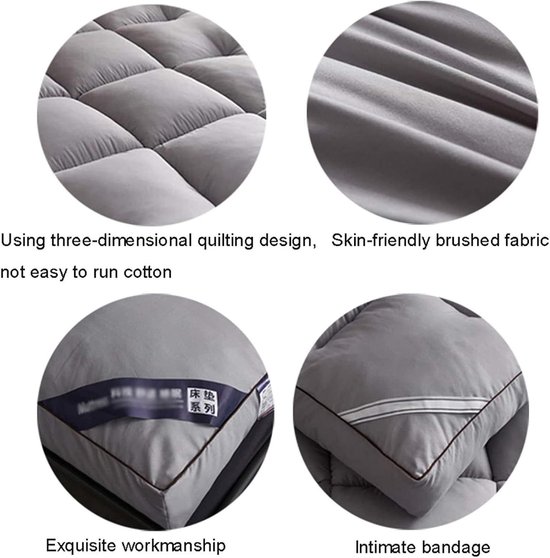 Opvouwbare Matras - Vloerbed - Comfortabel Slapen - Ademend en Vochtabsorberend - 10 cm Dik - Grijs