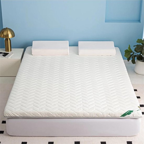 Opvouwbare matras - Vloerbed - Extra slaapplaats - 4-laags structuur - 85 x 195 cm - Wit