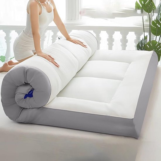 Opvouwbare Matras - Vloerbed - Logeren Thuis - Ruimtebesparend - 90 x 200 cm - Grijs