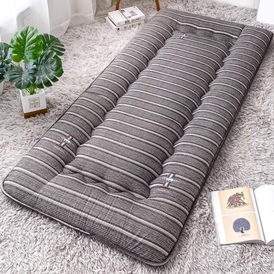 Opvouwbare Matras - Vloerbedekking Slaapmat - Comfortabel Slapen - Ademend Donzig Katoen - 90x190cm - Donker