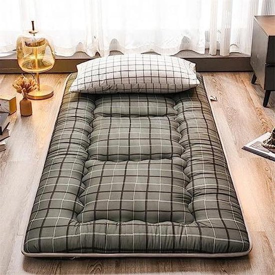 Opvouwbare Matras - Vloermatras Futon - Ruimtebesparend Slapen - Traagschuim Vulling - 90x200CM - Blauw