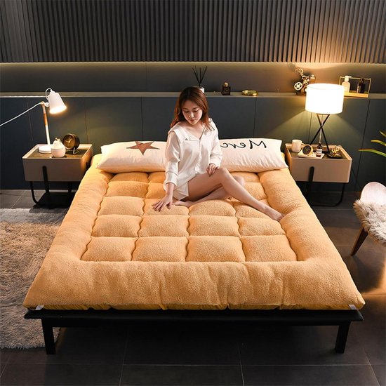 Opvouwbare Matras - Vloermatras Gasten - Ruimtebesparend Slapen - Anti-stress Vulling - 71 x 79 Inch - Geel
