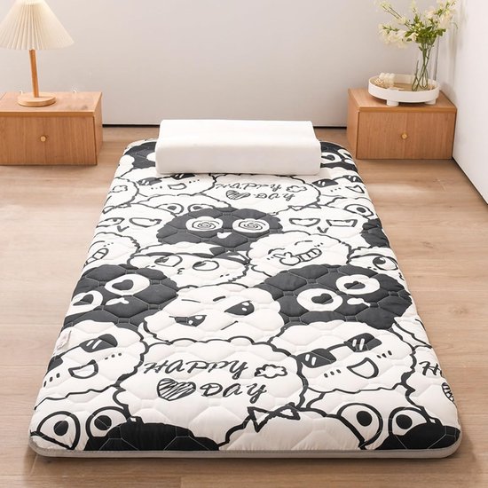 Opvouwbare Matras - Vouwbed Grond - Kamperen Slapen - Dubbelzijdig Bruikbaar - 190x80x4cm - Grijs van Merkloos
