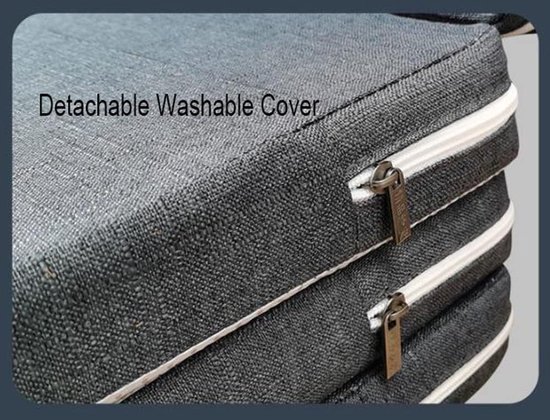 Opvouwbare Matras - Vouwbed Slaapmat - Gast Gebruik - Traagschuim Vulling - 80x200x10cm - Lichtgrijs