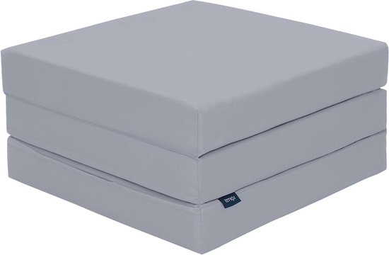 Opvouwbare Matras - Z-bed Futon - Gastvrij Ontvangen - Waterafstotend Materiaal - 193 cm Lengte - Zilver