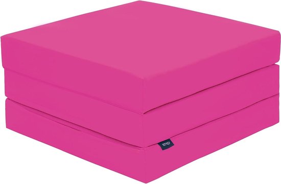 Opvouwbare Matras - Z-bed Futon - Logeren Gasten - Waterafstotend Materiaal - 193 cm Lengte - Roze