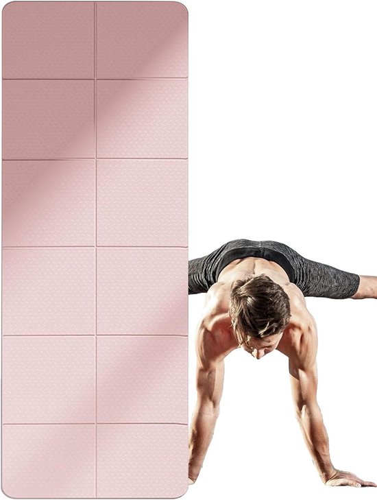Opvouwbare Oefenmat - Lichtgewicht Gympad - Yoga Pilates Fitness - Vochtbestendig Antislip - 183x61cm - Roze