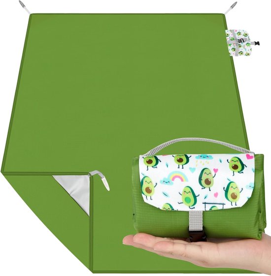Opvouwbare Picknickmat - Deken Buiten - Gezellig Buiten Zitten - Waterdicht En Vlekbestendig - 200x150 cm - Groen