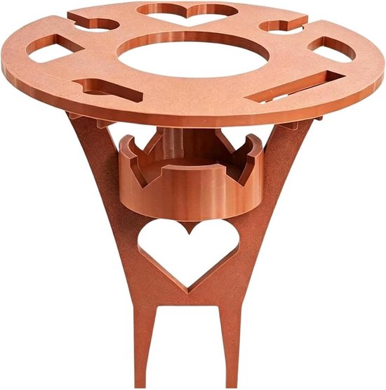 Opvouwbare Picknicktafel - Draagbare Buitentafel - Buiten Genieten - Met Glashouder - 25x25x35cm - Bruin