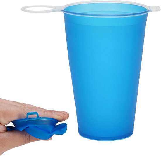 Opvouwbare Reisbekers - Drinkbekers Set - Outdoor Avonturen - Compact Lichtgewicht - 250 ml - Donkerblauw