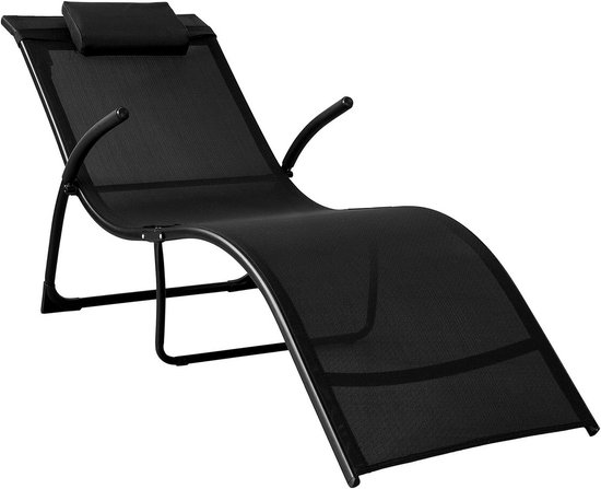 Opvouwbare Relax Ligstoel met Verstelbare Hoofdsteun voor Tuin en Camping