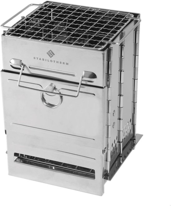 Opvouwbare Roestvrijstalen Houtskoolgrill voor Camping en Outdoor - Compact en Stabiel