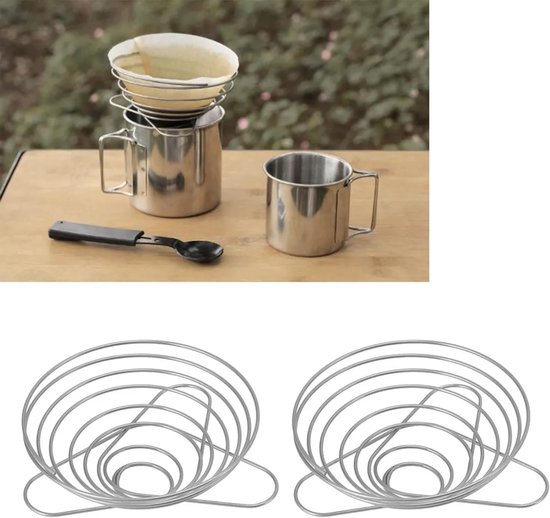 Opvouwbare roestvrijstalen koffiemok, 1 stuk, lichtgewicht en draagbaar, perfect Geschikt voor wandelen, kamperen en reizen.