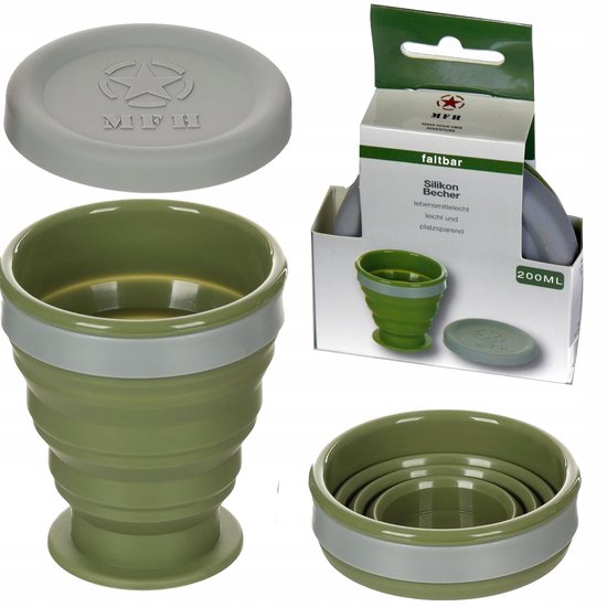Opvouwbare Siliconen Beker 200ml - Lichtgewicht en compact