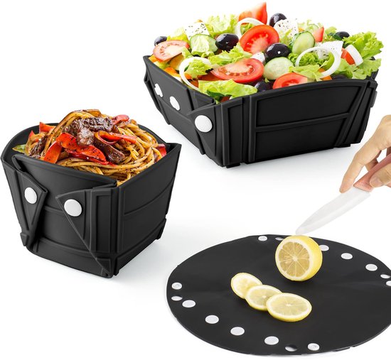 Opvouwbare Siliconen Campingkom - Draagbare Lunchbox voor Picknicken en Kamperen