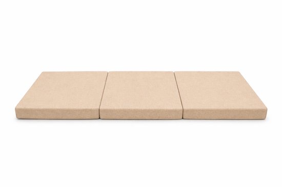 Opvouwbare Slaapmat 2-in-1 180 x 65 x 7 cm – Campingmat met Rugleuning – Ligmat en Stoel voor Strand, Camping en Tuin, beige