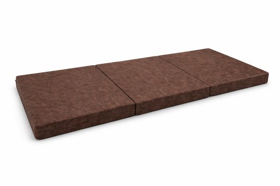 Opvouwbare Slaapmat 2-in-1 180 x 65 x 7 cm – Campingmat met Rugleuning – Ligmat en Stoel voor Strand, Camping en Tuin, bruin van Merkloos
