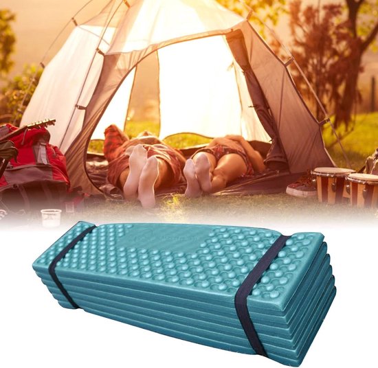 Opvouwbare Slaapmat - Kampeer mat - Outdoor Kamperen - Vochtisolatie - 57 x 16 x 12 cm - Donkergroen Zwart