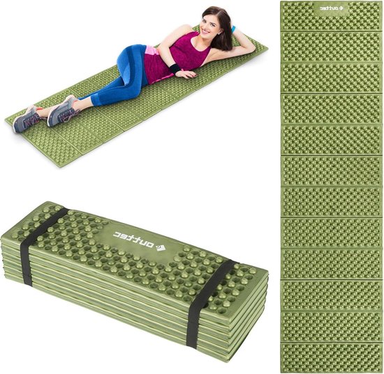 Opvouwbare Slaapmat - Kampeer Matras Tent - Buiten Slapen - Meer-kamer Structuur - 180 x 49 cm - Khaki