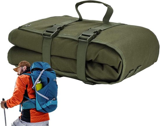 Opvouwbare slaapmat - Picknickdeken outdoor - Kamperen en reizen - Slijtvast Oxford doek - 200x73 cm - Legergroen