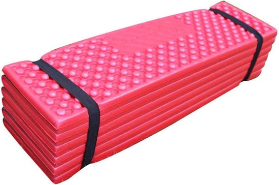 Opvouwbare Slaapmat - Picknickmat Kamperen - Buiten slapen - Eierkrat ontwerp - 190x57x2 cm - Rood van Merkloos