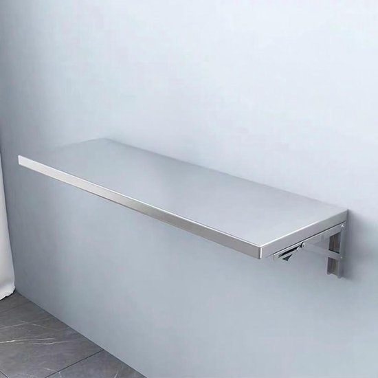 Opvouwbare Snijtafel - Keuken Werkblad - Maaltijd Bereiding - Roestvrij Staal - 60 x 35 cm - Zilverkleurig