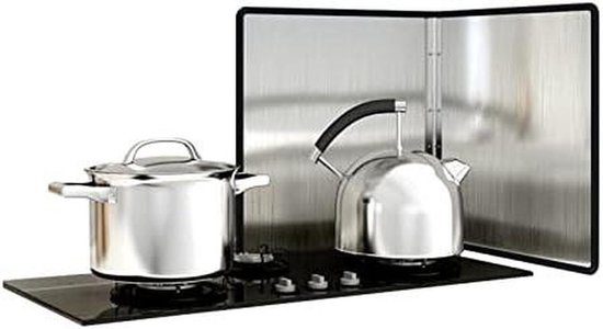Opvouwbare Spatscherm - Spatbescherming Keuken - Koken Schoonhouden - Roestvrij Staal - 40x80x40 cm - Zilver