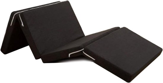 Opvouwbare Sponsmatras - Vouwmattres Sportmat - Kamperen Reizen - Hoge Dichtheid Spons - 70x200x5cm - Zwart