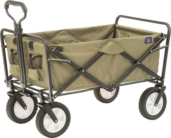 Opvouwbare Stalen Frame Tuin Utility Wagon Cart - Groen (voor Onderdelen) Grote handwagen van MacSports