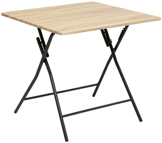 Opvouwbare stalen tafel voor 4 personen met voetsteun