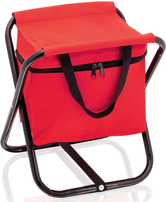 Opvouwbare stoel met koeltas rood 26 x 34 x 32 cm - Campingstoelen - Opvouwbare stoelen - Koeltassen van Astral